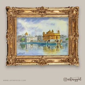 Golden temple amritsar watercolor painting